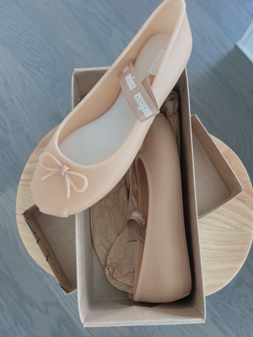New Melissa Sophie Jelly Ballet Flats Nude Tan Size 8 | Comfortable Lightweight - Picture 4 of 6